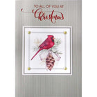 Rosedale - Cartes de souhaits Noël Gold / Enveloppes - 5-1/2 po x 8 po - À Tous - Cardinal & Pomme de Pin - Paquet de 6-Cartes de souhaits qualité boutique