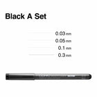 Copic - Multiliner fine nib stylos encreurs - set noir A - lot de 4-pointes remplaçables
