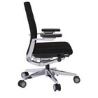 Nightingale - Fauteuil de conférence à dossier moyen NLC avec bras réglable 4D - Noir-Bras réglables 4D en aluminium poli avec bras vertical verrouillable et mouvement du coussinet de bras horizontal, latéral et pivotant, coussinet de bras fabriqué avec une surface en polyuréthane pour plus de confort et de soutien