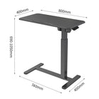 ShoppingAll - Table D’Appoint Mobile Réglable Pneumatique Avec Roulettes Cachées Et Plateau Inclinable 31,5" – Noir-Roulettes Cachées : Dotée de 4 roulettes discrètes qui se déplacent en douceur pour une mobilité sans effort.