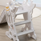 Qaba - Ensemble de jeu toboggan et grimpeur pour tout-petits d’intérieur - gris-Couleur : Jaune, gris et blanc 