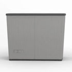 Suncast - Unité de rangement Backyard Oasis de 130 gallons - couleur gris colombe-Étagère réglable pour le rangement intérieur.