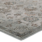 Modway - Hana Treillis floral vintage vieilli Tapis de 5 pi l x 8 pi L - Argent, bleu, beige et brun-Haute densité / Tissé à la machine