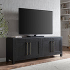 Hudson&Canal - Meuble TV Chabot pour téléviseurs jusqu'à 75" - Grain noir-Fabriqué à partir de matériaux MDF robustes avec une finition Black Grain fabriquée à la main