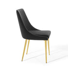 Modway - Viscount Accent moderne Performance Velvet Chaise à manger - Noir-Assemblée requise