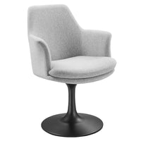 Modway - Lippa Salle à manger pivotante Rembourré Fauteuil - Noir Gris clair-Tissu texturé, tissé et sain