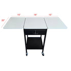Eddie's - Chariot utilitaire pliable avec tiroir verrouillable - 48 po l x 20 po P-Options de hauteur réglable : la hauteur du chariot peut être facilement ajustée à l'aide de broches à dégagement rapide, offrant trois réglages : 88,9 cm, 96,7 cm et 106,7 cm, permettant une utilisation confortable par différents utilisateurs