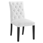 Modway - Duchess Bouton touffé Tissu Chaise à manger - Blanc-Chaise de salle à manger à touffes boutonnées