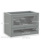 PawHut - Cage pour Hamster 24 Inch avec 2 Niveaux - Gris-Comprend une porte coulissante en bas pour un nettoyage facile