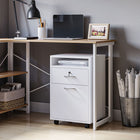 HOMCOM - Armoire de rangement pour documents et imprimante à roulettes 24 po pour bureau à domicile - blanc-Poignées de qualité en métal plaqué pour une ouverture facile   

