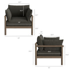 Modway - Eleni Terrasse extérieure Bois de teck Fauteuil - Gris silex-Quatre coussins en mousse pare-soleil