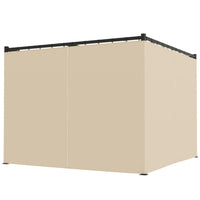 Outsunny - Retractable Pergola Canopy avec parois latérales - 10 pi x 10 pi - beige-Auvent rétractable en polyester enduit de PU pour la protection solaire 
