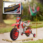 Aosom - moto électrique dirt bike pour enfants 12v, moto électrique à batterie - rouge-Roulettes d'entraînement amovibles pour s'exercer à la conduite 