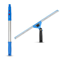 Gritt Commercial - Ensemble de nettoyage de vitres - Raclette pivotante de 18 po - Manche télescopique de 20 po-2 outils pour un nettoyage de vitres professionnel