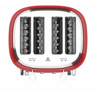 Salton - grille pain numériques NuRetro 4 tranches - cerise cosmique-Ramasse miettes en acier inoxydable amovible qui simplifie le nettoyage et garde les comptoirs propres.