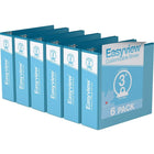 Davis Group Super offre Easyview, Reliure View à anneaux ronds 3 po, personnalisable, paquet de 6 - Bleu Turquoise-3 Reliure À Anneaux