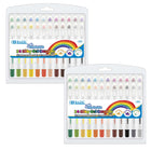 BAZIC Products - Crayons gel soyeux lavables - 2 paquets de 24-Crayons gel lavables dans un étui robuste