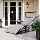 Outsunny - Chaise de bronzage pliante - chaise longue avec auvent - gris clair-Chaises empilables pour des solutions de rangement peu encombrantes