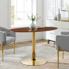 Modway - Verne Ovale de 48 po Table à manger, Noyer d’or-Plateau en MDF