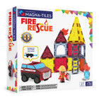 Magna-Tiles - Ensemble de construction magnétique Sécurité incendie 27 pièces-Ce qui est inclus: 27 pièces magnétiques, notamment le châssis rétractable, la figurine de pompier à mélanger et assortir et les pièces de feu