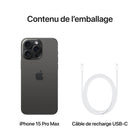 Apple - iPhone 15 Pro Max 6,7 po ecran Liquid Retina - 1 To - Titane noir - Bell et Virgin Plus-Garantie limitée d'un an du fabricant