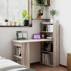 HOMCOM - Bureau moderne pour ordinateur avec étagères de rangement - 47,2 po L x 21,7 po l x 47,2 po H - chêne-Espace de travail généreux avec une grande surface pour un ordinateur portable et d'autres accessoires 