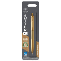 Parker − Stylo à bille Jotter XL − or mat monochrome − pointe moyenne − encre bleue-Le stylo icônique Jotter dans un corps plus gros, parfait pour ceux qui apprécient le confort d’un plus gros stylo