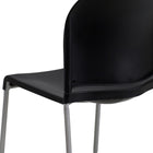 Chaise empilable noire profilée HERCULES d’une capacité de 880 lb à dossier complet avec base traîneau enduite de poudre grise-Garantie à vie limitée sur le cadre