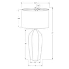 Monarch Specialties - Luminaire - 27 po H Lampe De Table - Crème Céramique - Abat-Jour Ivoire / Crème - Moderne-Avec un cordon transparent de 5 pieds de long, cet éclairage versatile peut être installé sur une table d'extrémité ou latérale ou sur votre table de chevet ou table de nuit comme option d'éclairage élégante
