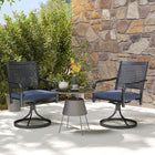 Outsunny - Chaises pivotantes Patio, Rocker pivotant extérieur, bleu-Pivote à 360° pour s'amuser et se détendre 