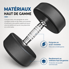 MotionGrey - Haltère  à poids fixe pour l’entraînement musculaire à domicile - 50 lb-Conception à poids fixe ne nécessitant ni disques ni réglage entre les exercices
