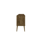 Manhattan Comfort - Meuble TV Bradley 62,99 po style Mid-Century Modern - Brun Rustique et Jaune-Style de porte à ouverture à 90° avec système de fermeture en douceur