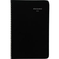 AT-A-GLANCE - Cahier de rendez-vous hebdomadaire 2026 - 8 po H x 4 7/8 po l - noir - bilingue-12 mois avec onglet : janvier 2026 à décembre 2026