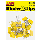 JAM Paper - Pinces à reliure colourées - petites - 19 mm (3/4 po) - jaunes - paquet de 25- Couleur : Jaune | Fabriqué en acier trempé pour une tenue extra forte