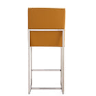Manhattan Comfort - Element tabouret de comptoir moderne de 41,5 cm en similicuir camel et chrome poli, lot de 2-Livré chez vous entièrement assemblé ! Aucun assemblage requis