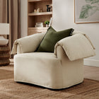 Modway - Lark Slipcover Tissu Grand fauteuil - Lin-Coussins de duvet fondu