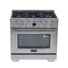 Kucht - 36 po Série KXP Cuisinière double énergie Gaz naturel - Acier inoxydable-Nouveau thermostat numérique à cadran Horus de Kucht