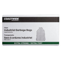 Coastwide Professional - Sacs à ordures - très résistants - 42 po l x 48 po L - transparents - Paquet de 100-Pliés individuellement pour une distribution facile