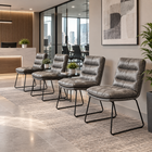 Homy Casa - Chaises rembourrées pour invités et réception - Tissu suédé gris vieilli - Ensemble de 2-Confort rembourré : Assise et dossier coussinés pour un confort agréable au quotidien