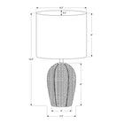 Monarch Specialties - Luminaire - 17 po H Lampe De Table - Rotin Blanc - Abat-Jour Beige - Transitionnel-S'intégrant parfaitement à tout thème de décoration transitionnel, ce luminaire d'appoint avec une base au fini texturé noir naturel et un abat-jour beige mélangé à du lin moderne ajoute un aspect haut de gamme et décontracté à une table de nuit, une table de bout, une table d'appoint ou une table de console