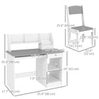 Qaba - Ensemble bureau et chaise pour enfants avec étagères de rangement - Gris-Plusieurs espaces de rangement pour ranger des fournitures artistiques, des jouets ou des jeux 