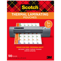 Scotch - Pochettes de plastification thermique, taille 3 mil, paquet de 100-Idéal pour protéger les objets des dommages