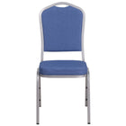 Chaise de banquet HERCULES empilable, dossier couronne, tissu bleu, siège épais (2,5 po), cadre argenté (FD-C01-S-7-GG)-Chaise de banquet multi-usages