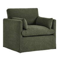 Modway - Wellfleet Slipcover Mélange de lin Fauteuil - Sauge-Chaise d’accent couverte