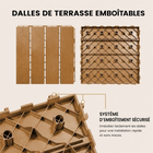 MotionGrey - Dalles de terrasse extérieures  à 4 lattes, emboîtables et imperméables, pour patio, balcon et jardin - Beige - ensemble de 20 pièces-Format modulaire pratique pour couvrir ou rafraîchir certaines zones extérieures