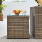 Modway - Convene Terrasse extérieure Table d’appoint - Brown-Cadre en aluminium revêtu en poudre