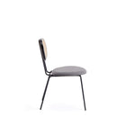 Manhattan Comfort - Ensemble de 4 chaises de salle à manger Jardin 19,09 po style industriel chic, rembourrées, noir et gris-Hauteur d’assise : 44,5 cm avec une capacité de poids de 125 kg