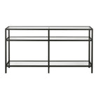Hudson&Canal - Console Sivil 55" L - Bronze noirci-Comprend un plateau et des étagères en verre trempé