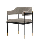 Manhattan Comfort - Lia fauteuil de salle à manger moderne 24,8 po en chenille avec accoudoirs - Pierre-10
