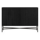 Hudson&Canal - Buffet Brighton 48" de largeur - Grain noir-Comprend trois portes avec deux armoires de rangement et des étagères réglables